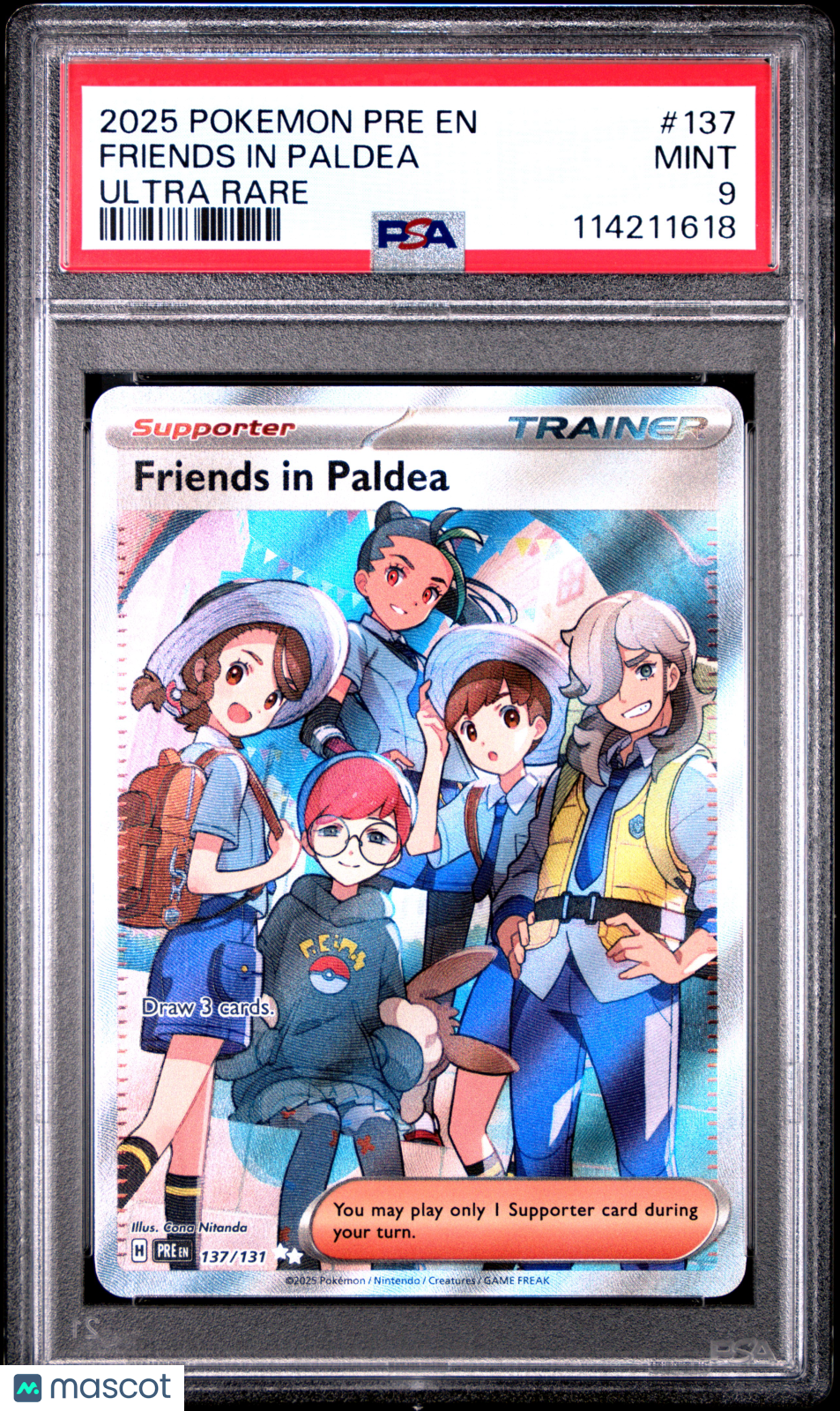 2025 Pokemon Pre EN-Prismatic Evolutions Friends In Paldea Ultra Rare PSA 9 #137
