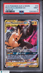 2019 Pokemon Sun & Moon Team Up Pikachu & Zekrom GX Team Up PSA 9 #33