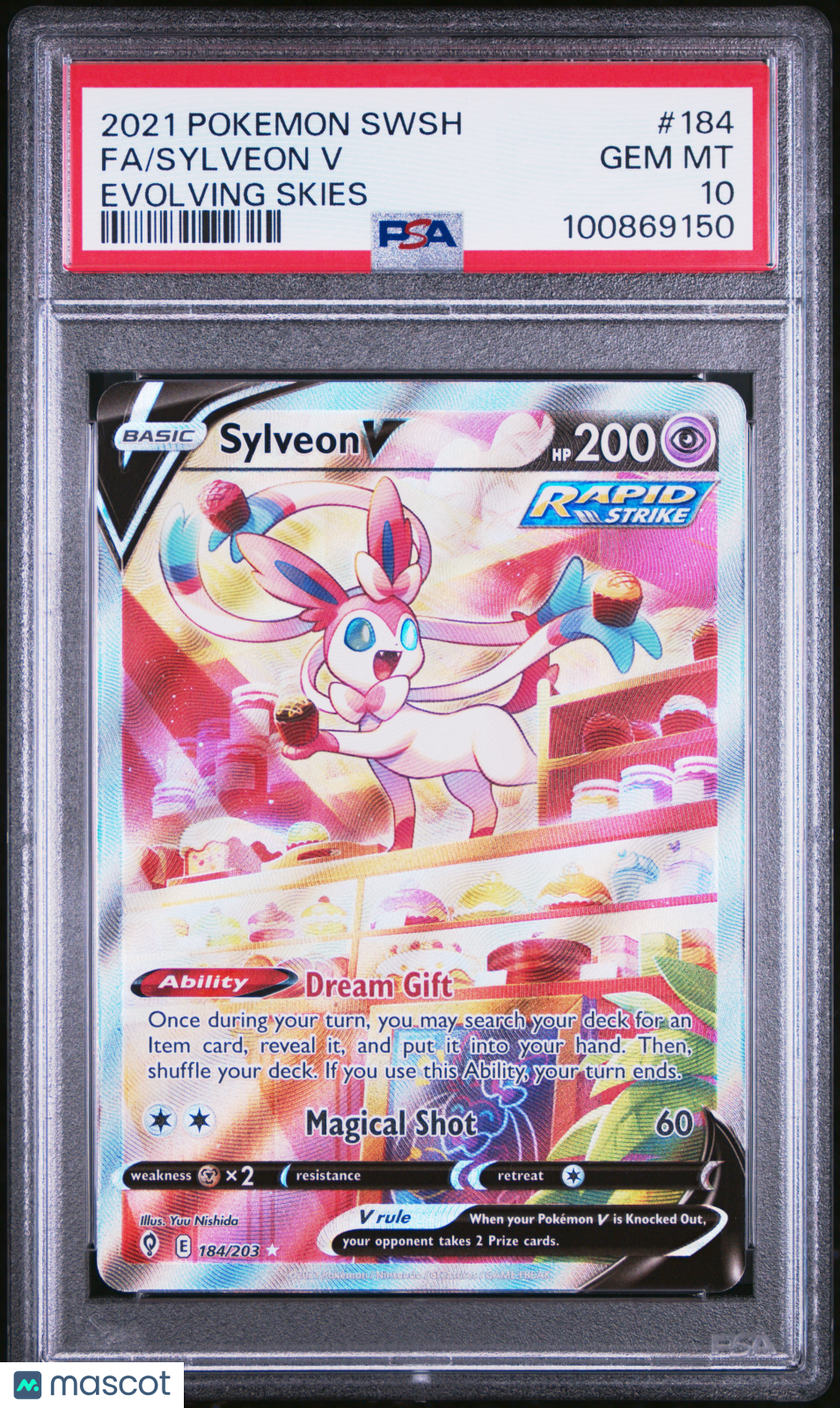 2021 Pokemon Sword & Shield Evolving Skies Sylveon V Evolving Skies Fa PSA 10 #184