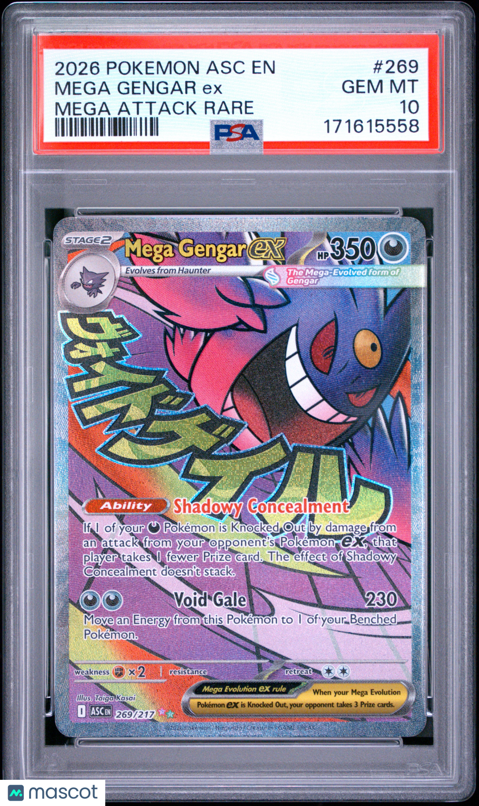 2026 Pokemon Asc EN-Ascended Heroes Mega Gengar EX Mega Attack Rare PSA 10 #269