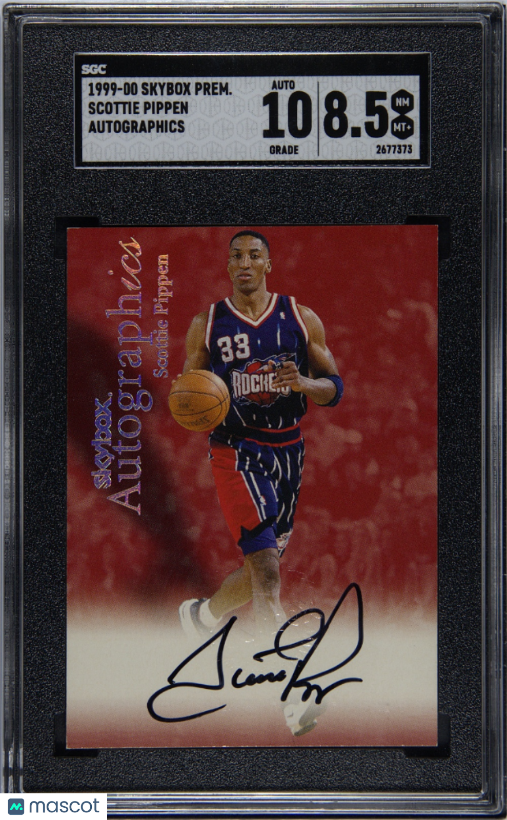 Scottie Pippen 1999 Skybox Premium Autographics SGC 8.5 Auto 10