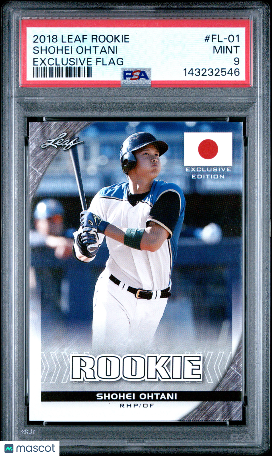 Shohei Ohtani 2018 Leaf Rookie Ohtani Exclusive Flag #FL-01 PSA 9