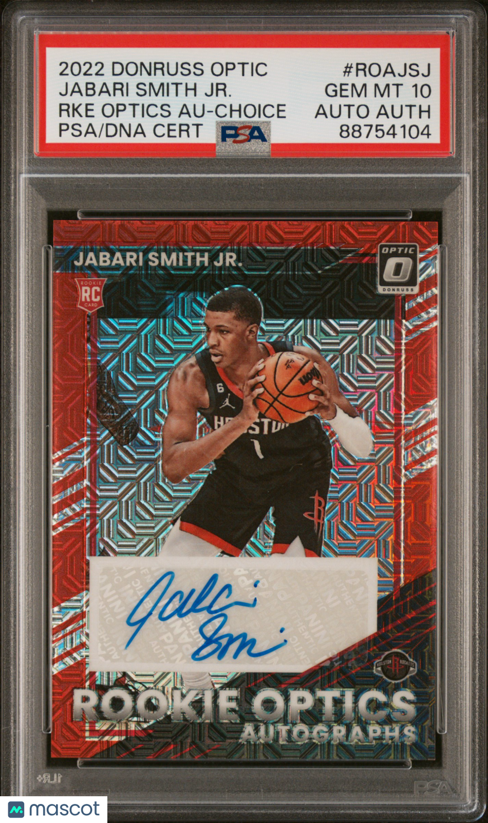 Jabari Smith JR. 2022 Panini Donruss Optic Rookie Optics Autographs #ROAJSJ RKE Choice PSA 10 Auto A