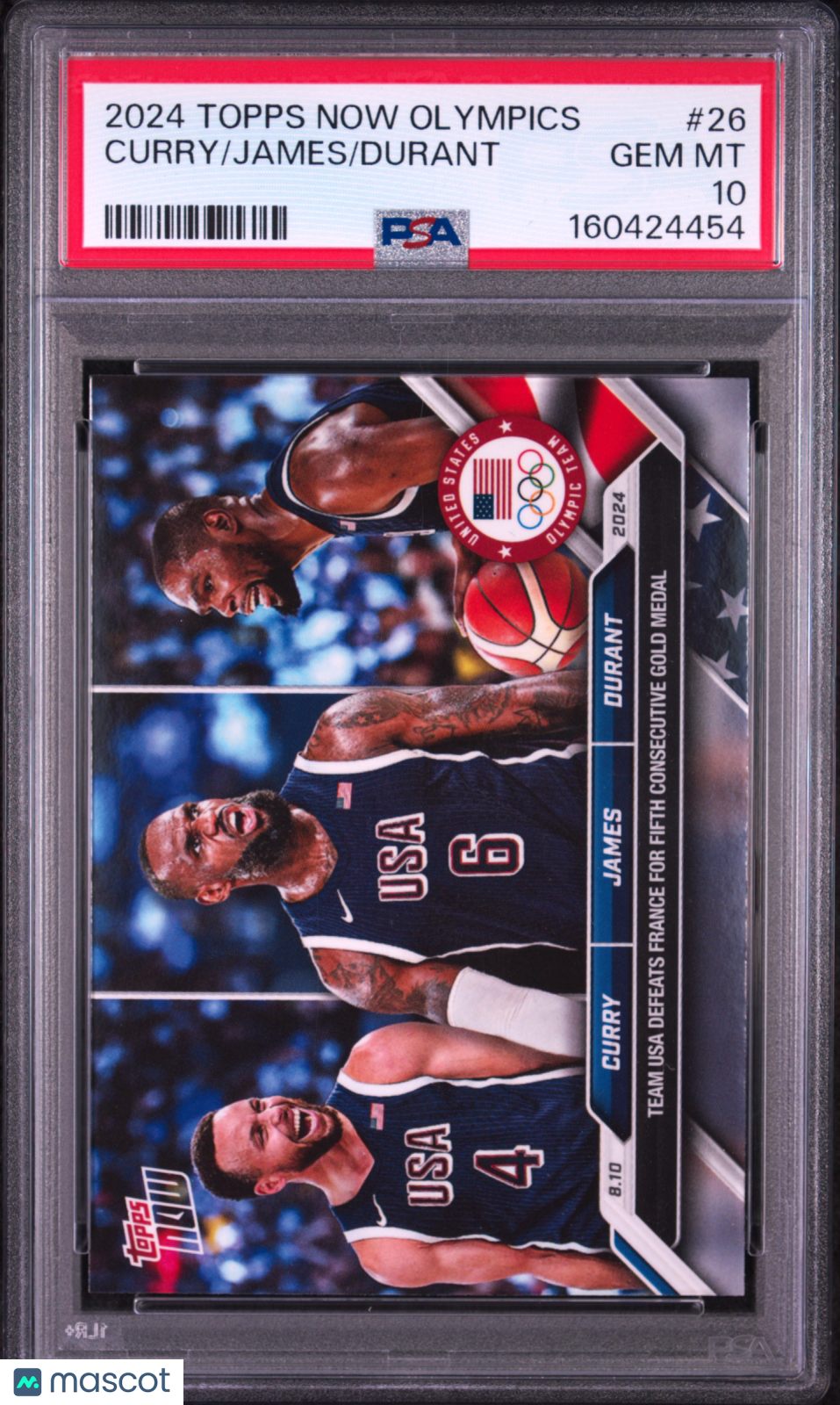 Durant Curry James 2024 Topps Now Olympic Games #26 PSA 10