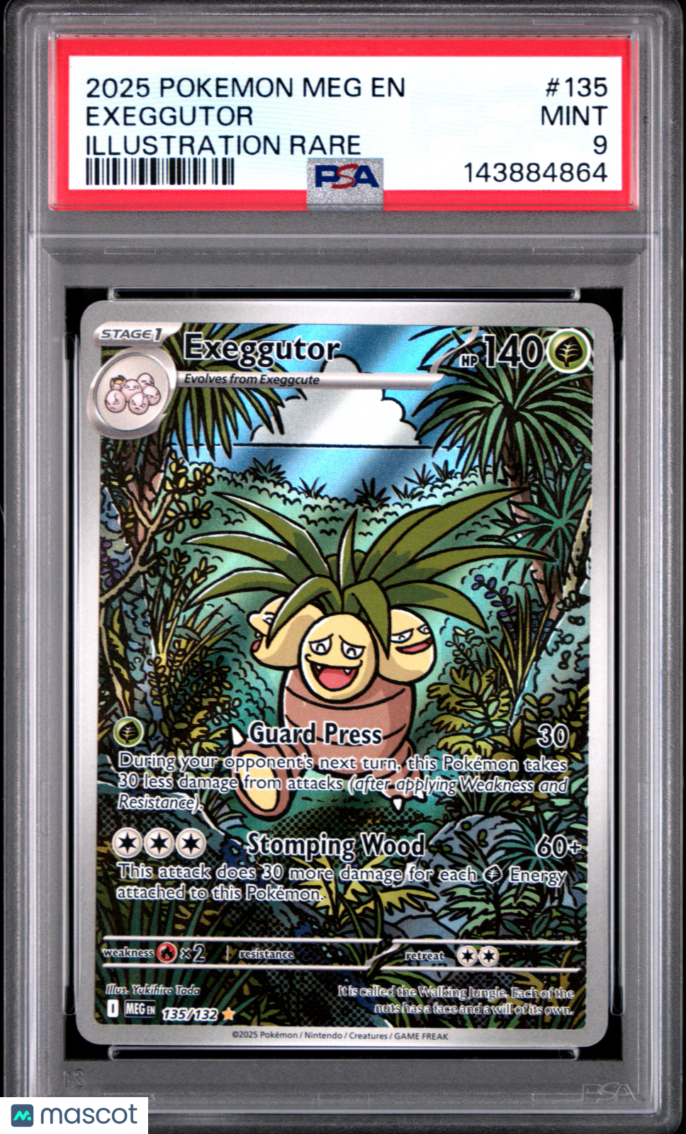 2025 Pokemon Meg EN-Mega Evolution Exeggutor Illustration Rare PSA 9 #135