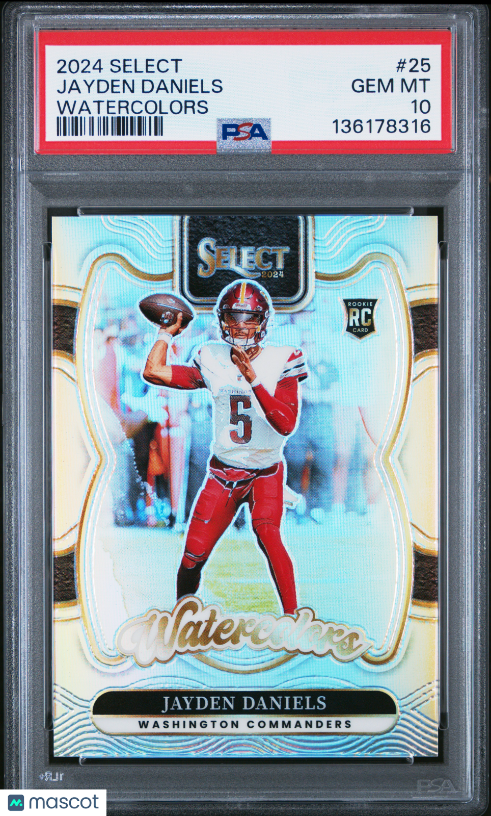 Jayden Daniels 2024 Panini Select Watercolors #25 PSA 10