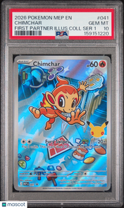 2026 Pokemon Mep EN-Me Black Star Promo Chimchar First Partner Illus Coll Ser 1 PSA 10 #041