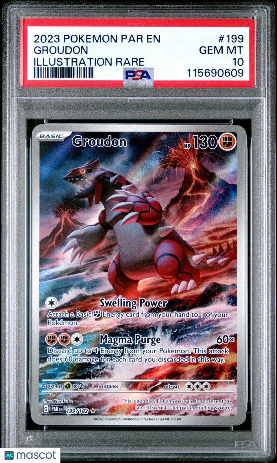 2023 Pokemon Par EN-Paradox Rift Groudon Illustration Rare PSA 10 #199