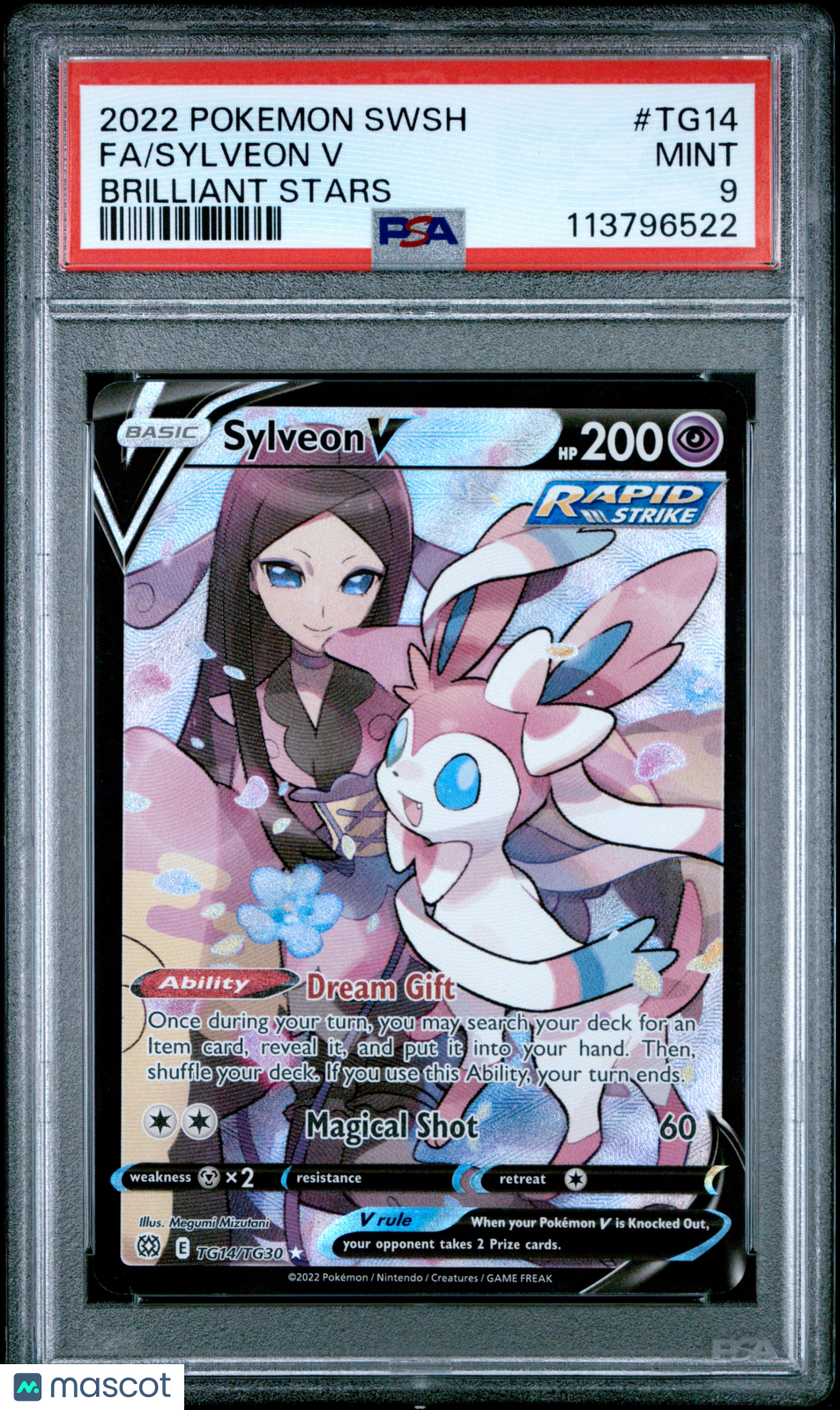 2022 Pokemon Sword & Shield Brilliant Stars Sylveon V Fa Brilliant Stars PSA 9 #TG14