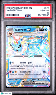 2025 Pokemon Pre EN-Prismatic Evolutions Vaporeon EX PSA 10 #023
