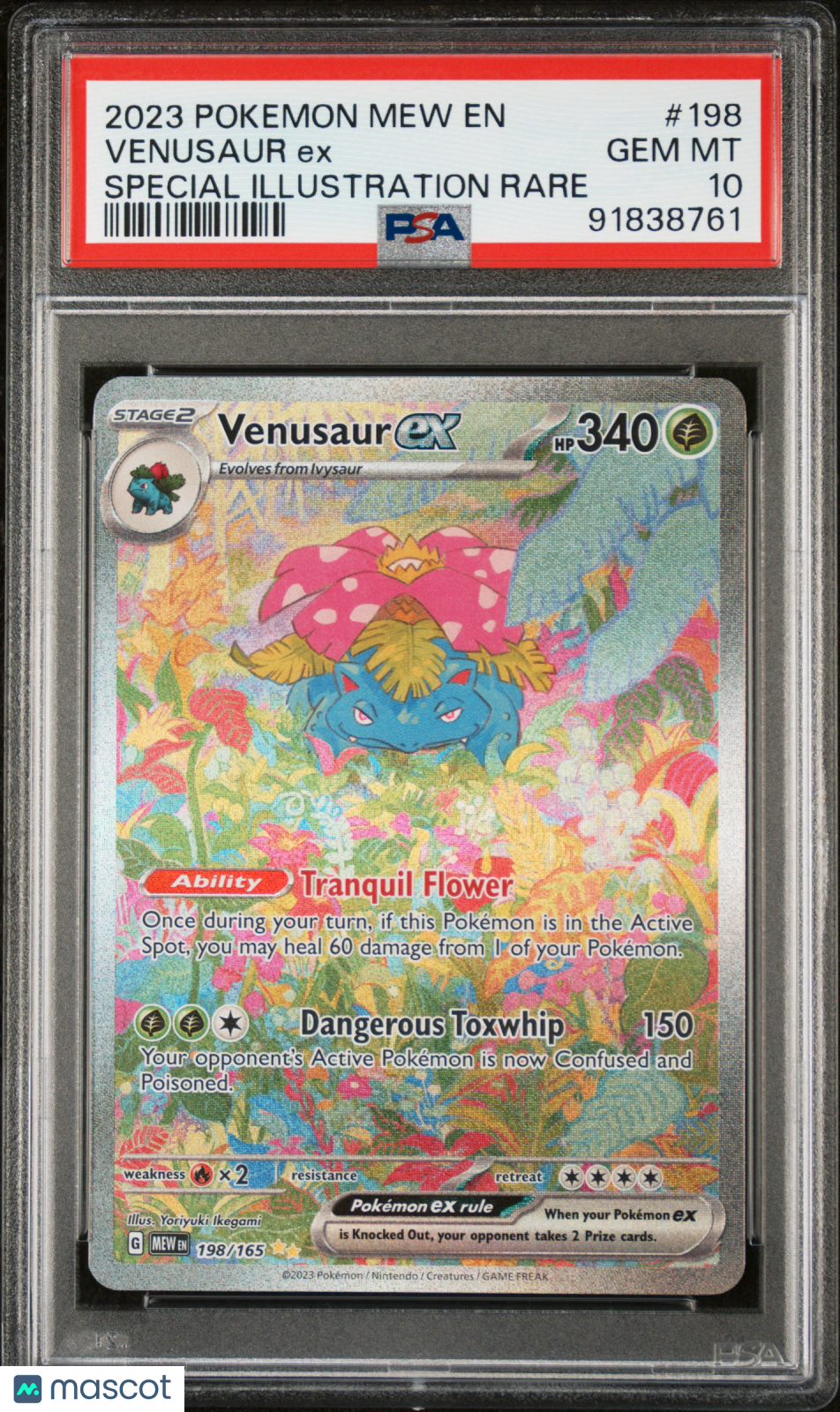 2023 Pokemon Mew EN-151 Venusaur EX Special Illustration Rare PSA 10 #198