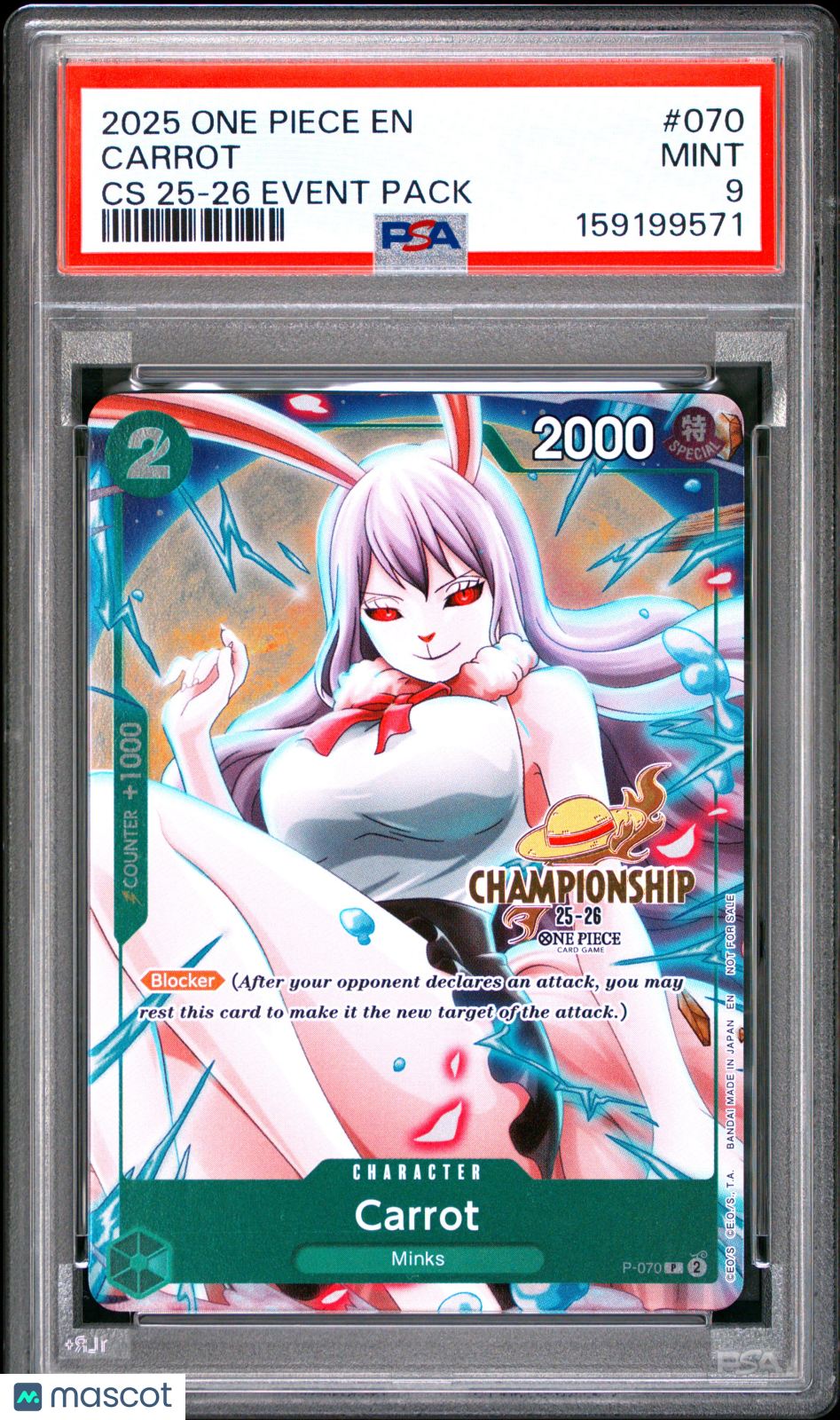 2025 One Piece Championship 2025-26 Event Pack Carrot PSA 9 #070