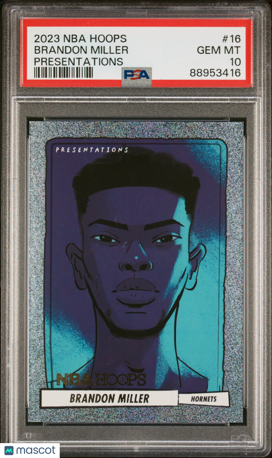 Brandon Miller 2023 Panini NBA Hoops Presentations #16 PSA 10