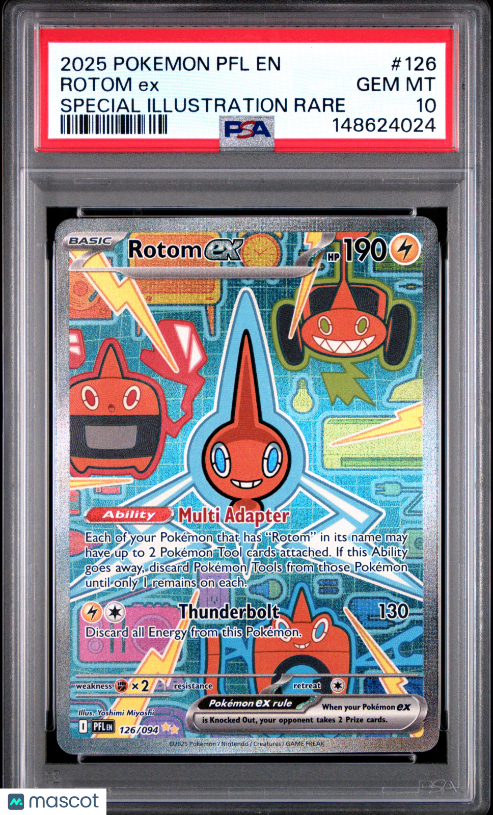 2025 Pokemon Phantasmal Flames Rotom EX Special Illustration Rare PSA 10 #126