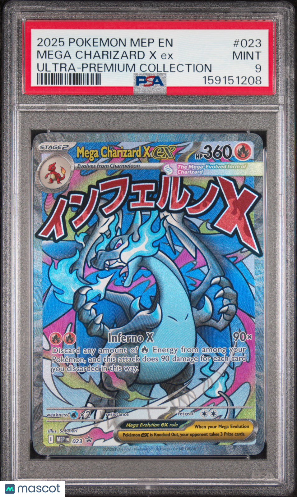 2025 Pokemon Mep EN-Me Black Star Promo Mega Charizard X EX Ultra-Premium Collection PSA 9 #023