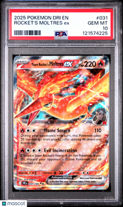 2025 Pokemon Dri EN-Destined Rivals Rocket's Moltres EX PSA 10 #031