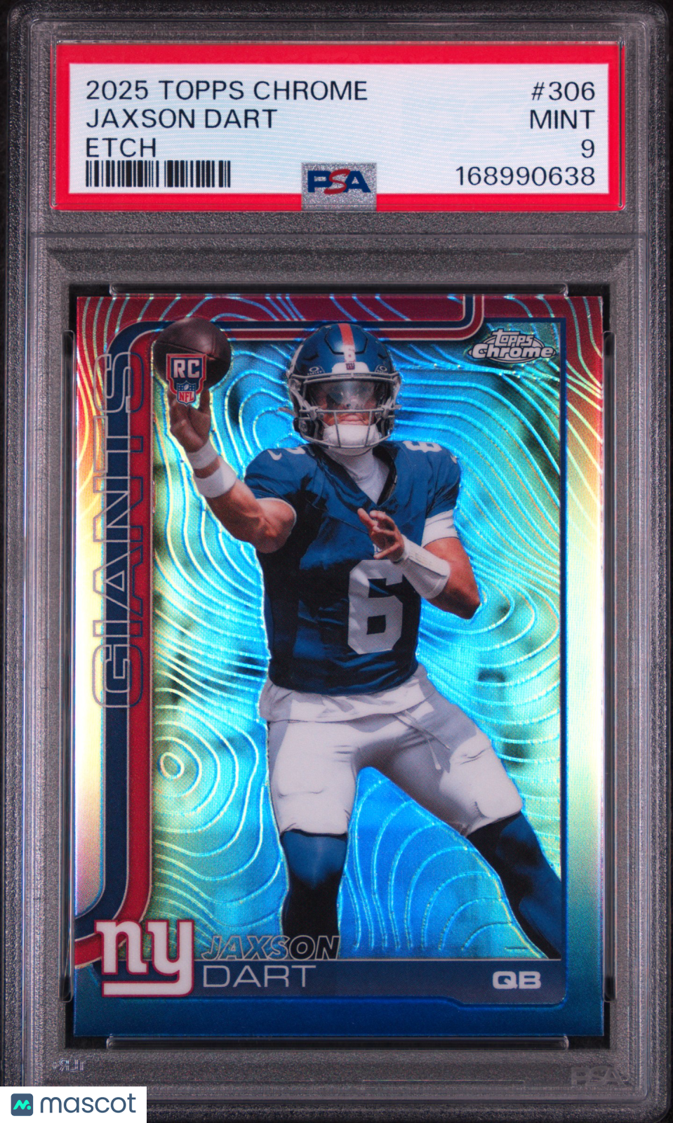 Jaxson Dart 2025 Topps Chrome #306 Etch PSA 9