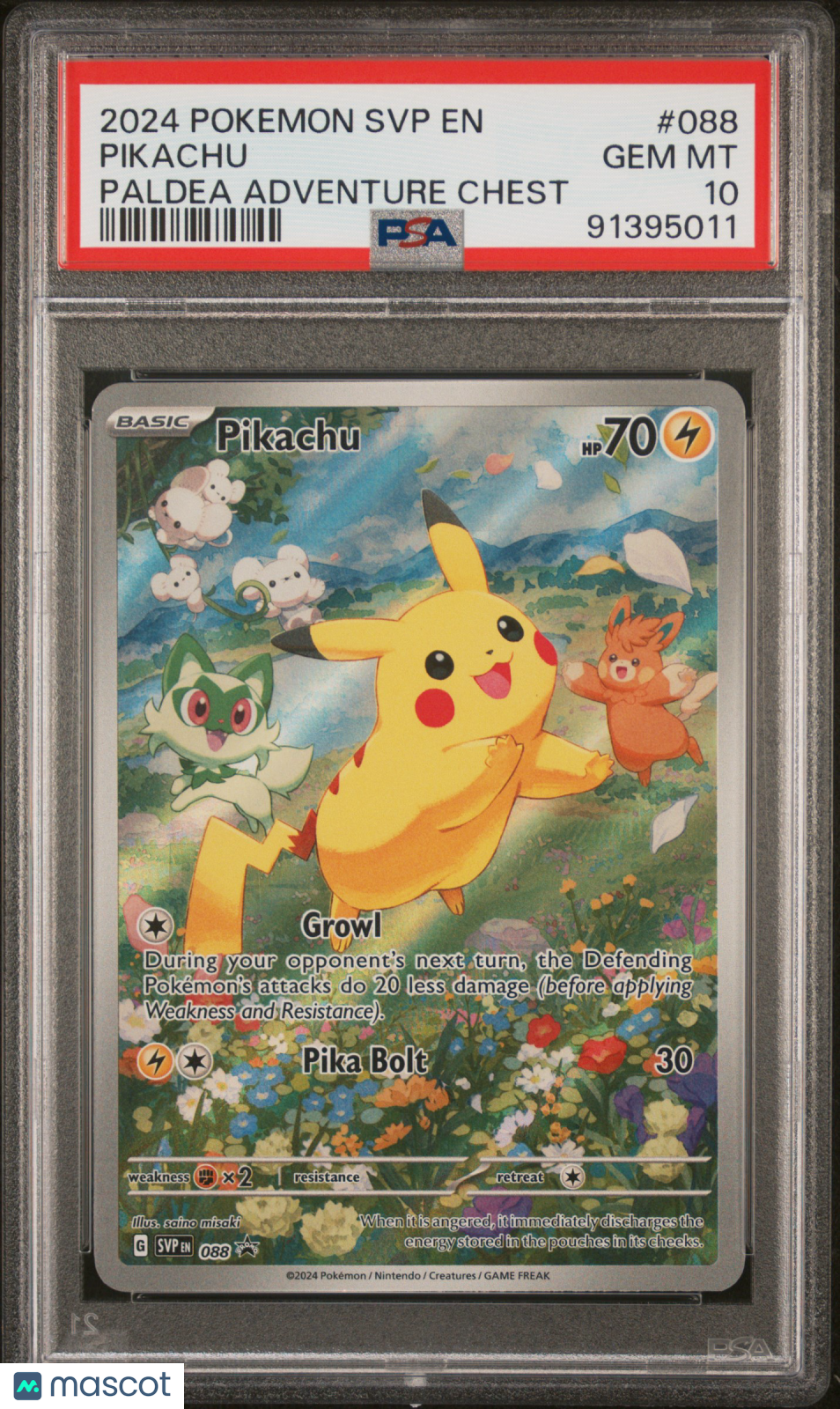 2024 Pokemon SVP SV Black Star Promo Pikachu Paldea Adventure Chest PSA 10 #088