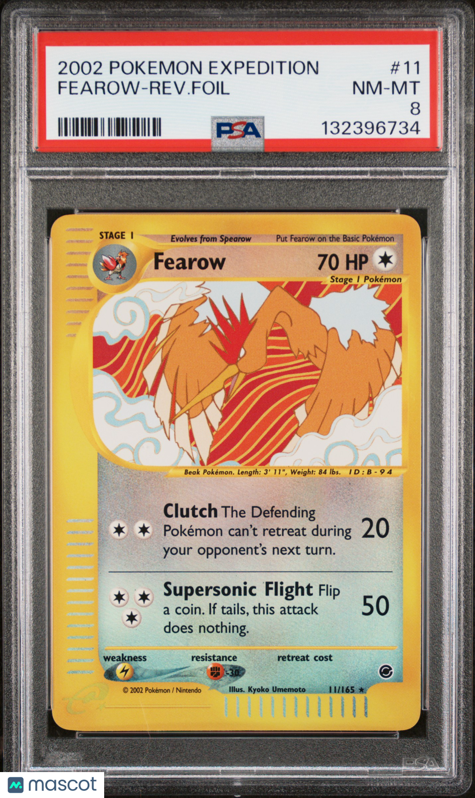 2002 Pokemon Expedition Fearow-Rev. Foil PSA 8 #11