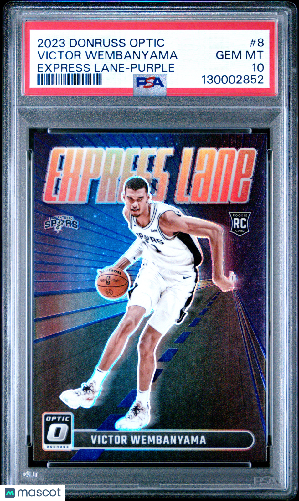 Victor Wembanyama 2023 Panini Donruss Optic Express Lane #8 Purple PSA 10