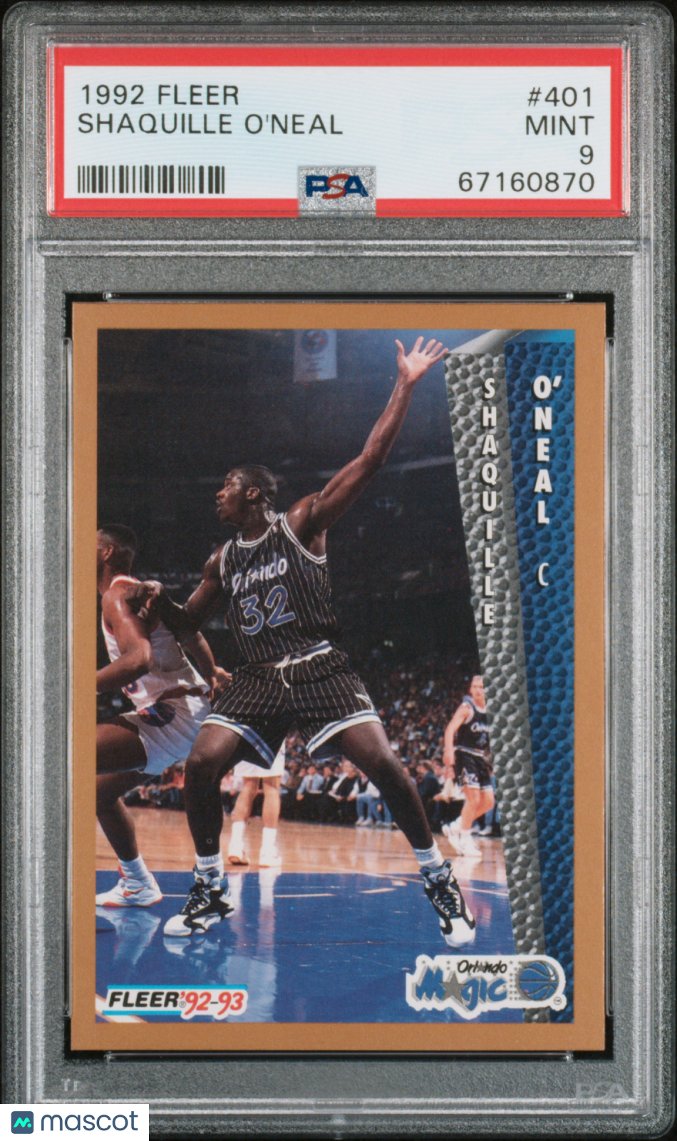 Shaquille O'Neal 1992 Fleer #401 PSA 9