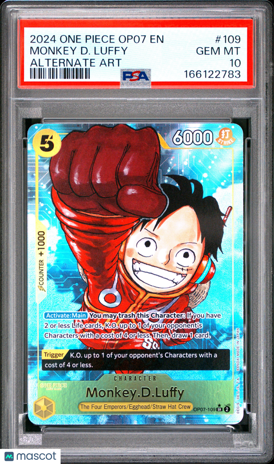 2024 One Piece Op07-500 Years In The Future Monkey D. Luffy Alternate Art PSA 10 #109