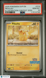 2025 Pokemon SVP EN-SV Promo Pikachu Illustration Contest 2024 PSA 10 #214