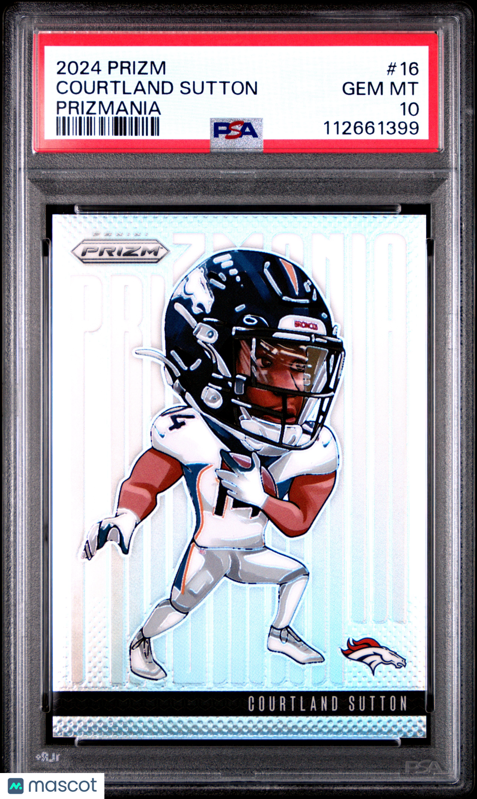 Courtland Sutton 2024 Panini Prizm Prizmania #16 PSA 10