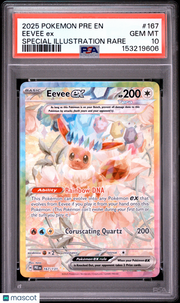 2025 Pokemon Pre EN-Prismatic Evolutions Eevee EX Special Illustration Rare PSA 10 #167