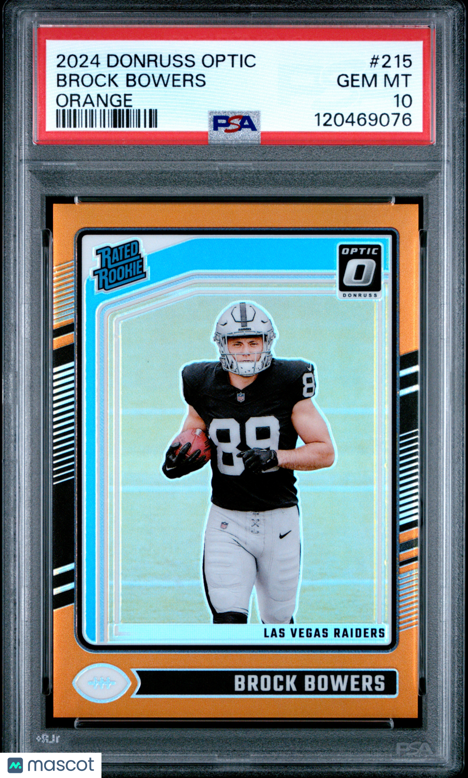 Brock Bowers 2024 Panini Donruss Optic #215 Orange PSA 10