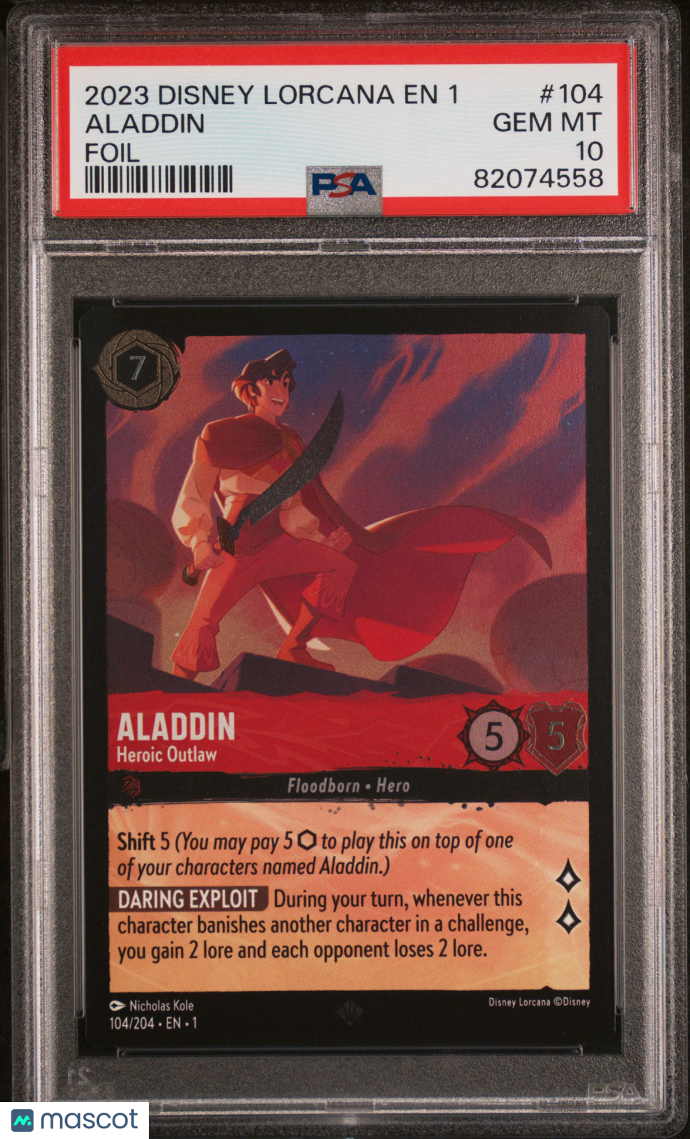 2023 Disney Lorcana EN 1-The First Chapter Aladdin Foil PSA 10 #104