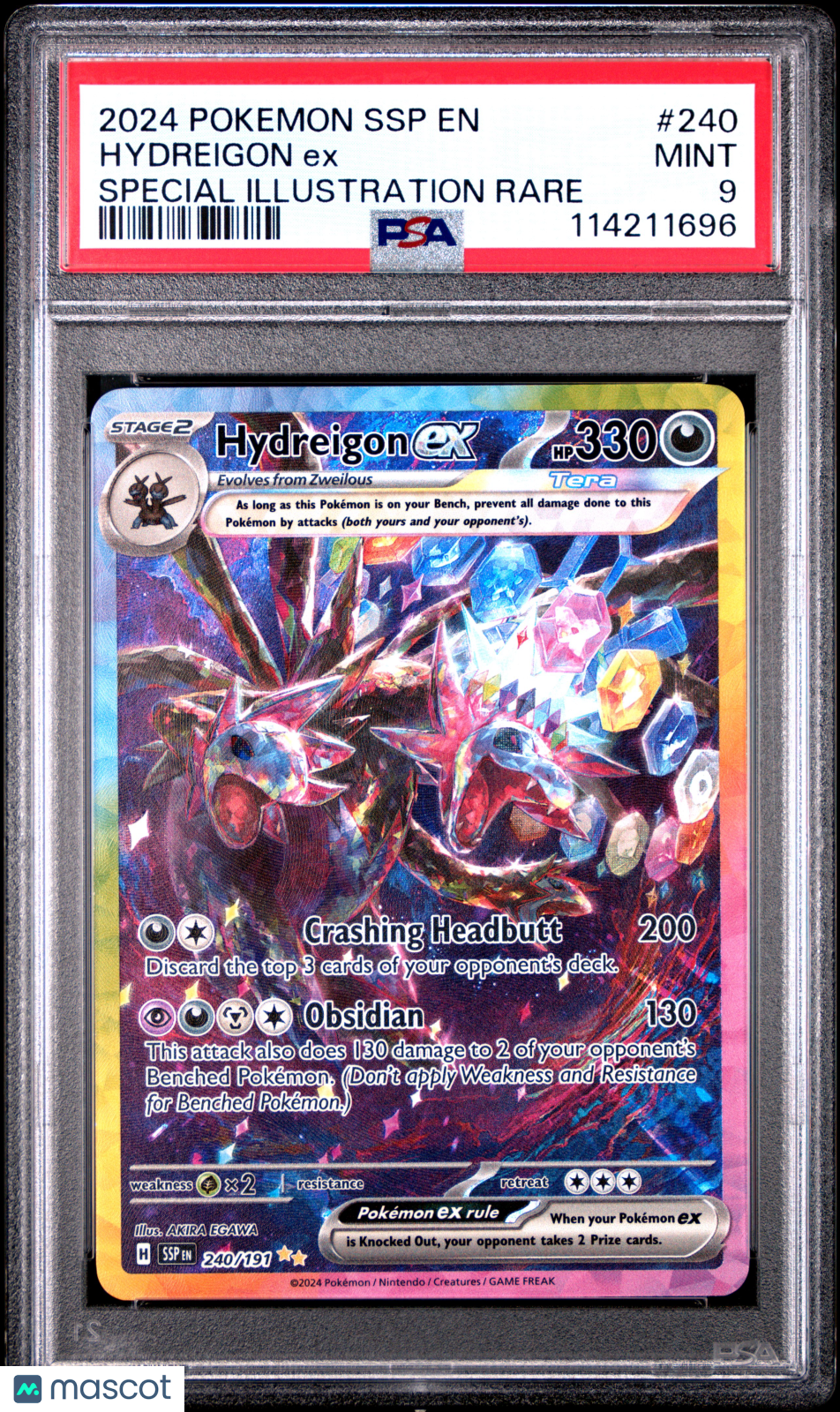 2024 Pokemon Surging Sparks Hydreigon EX Special Illustration Rare PSA 9 #240