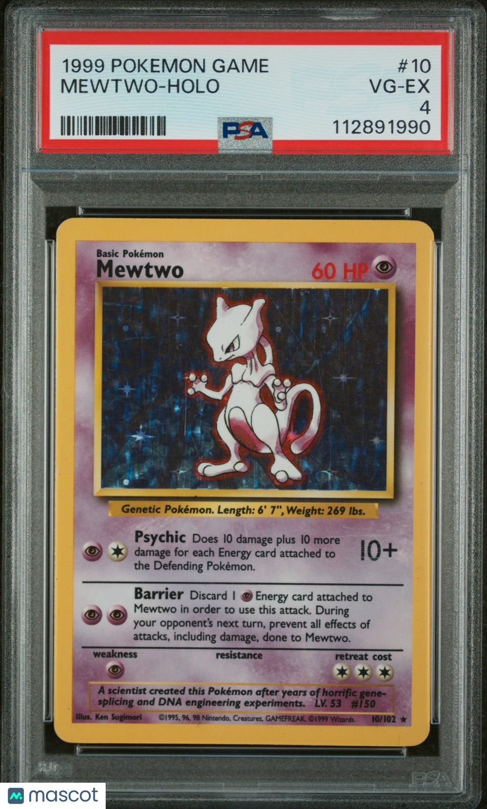 1999 Pokemon Game Mewtwo Holo PSA 4 #10