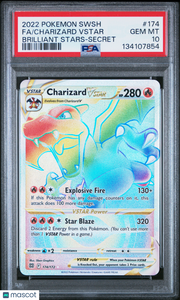 2022 Pokemon Brilliant Stars Charizard VSTAR Brilliant Stars PSA 10 #174