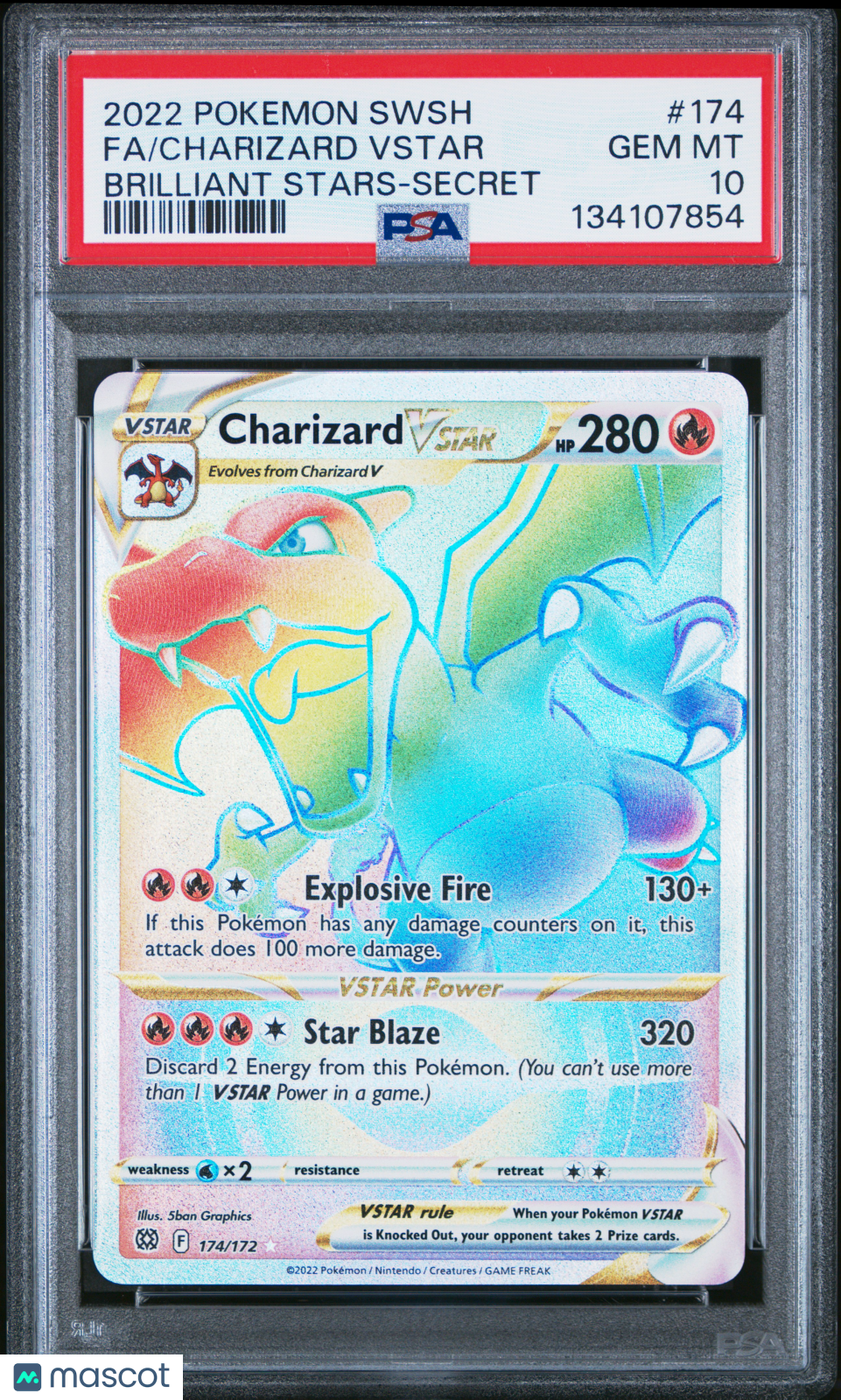 2022 Pokemon Brilliant Stars Charizard VSTAR Brilliant Stars PSA 10 #174
