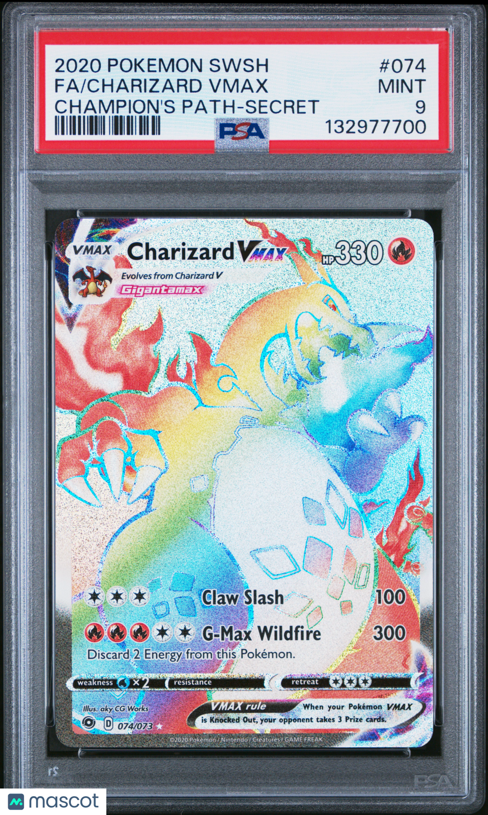 2020 Pokemon Sword & Shield Champion's Path Charizard VMAX #074