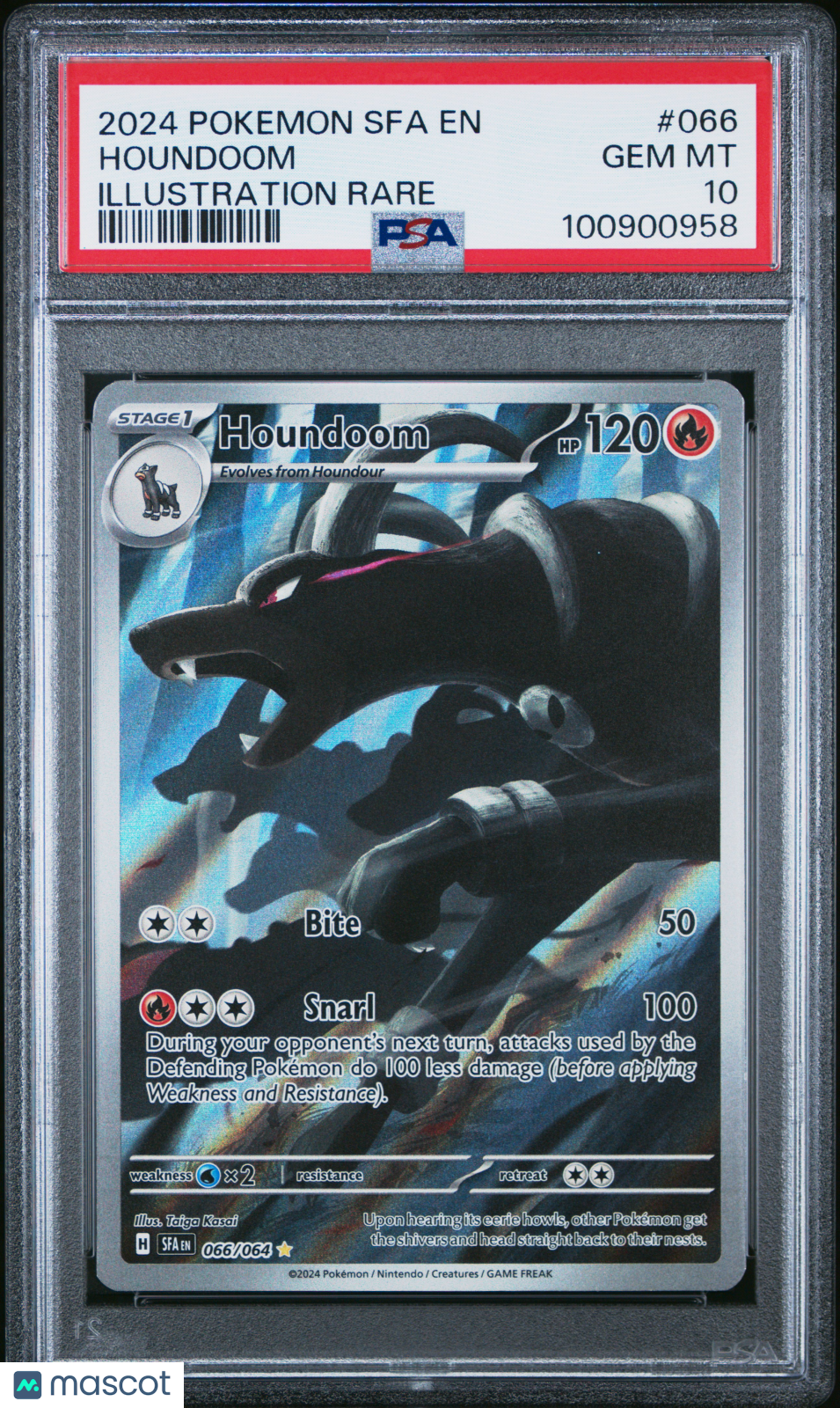 2024 Pokemon Sfa EN-Shrouded Fable Houndoom Illustration Rare PSA 10 #066