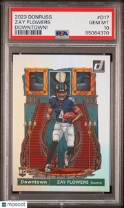 Zay Flowers 2023 Panini Donruss Downtown! #D17 PSA 10