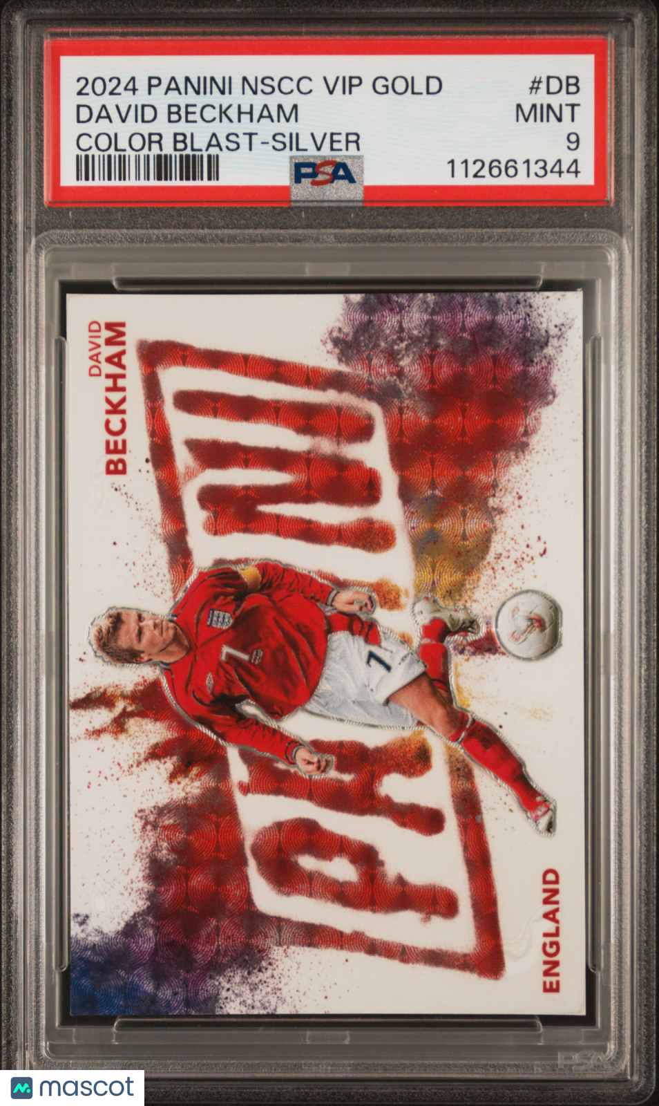 David Beckham 2024 Panini National  Vip Gold Color Blast #DB Silver /10 PSA 9