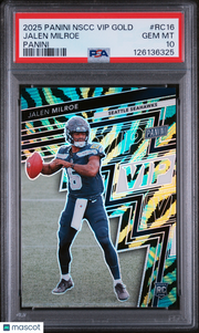 Jalen Milroe 2025 Panini National Sports Collectors Convention Vip Gold #RC16 PSA 10