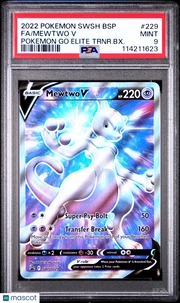 2022 Pokemon Black Star Promo Mewtwo V Pokemon Go Elite Trnr.BX. Fa PSA 9 #229
