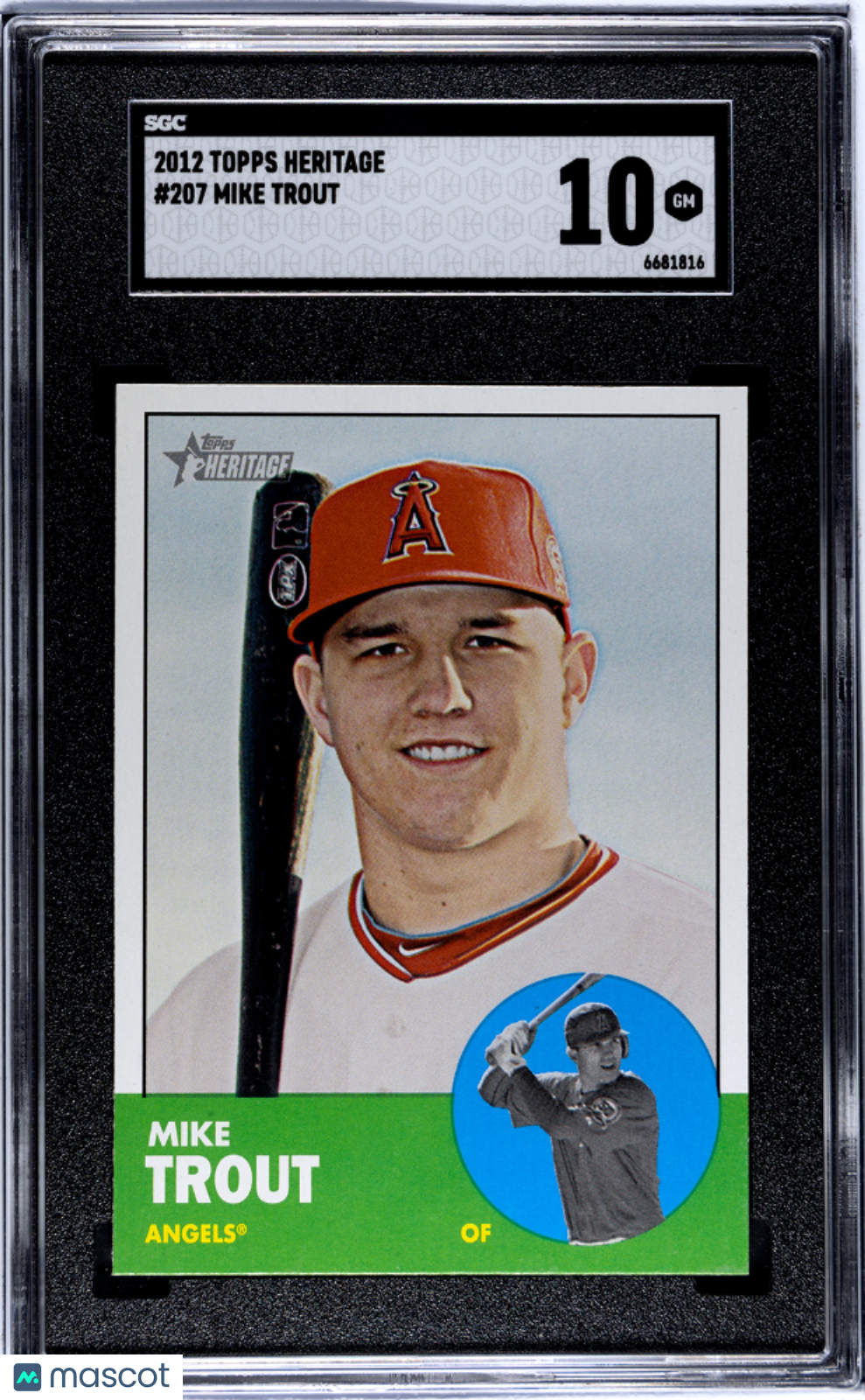 Mike Trout 2012 Topps Heritage #207 SGC 10