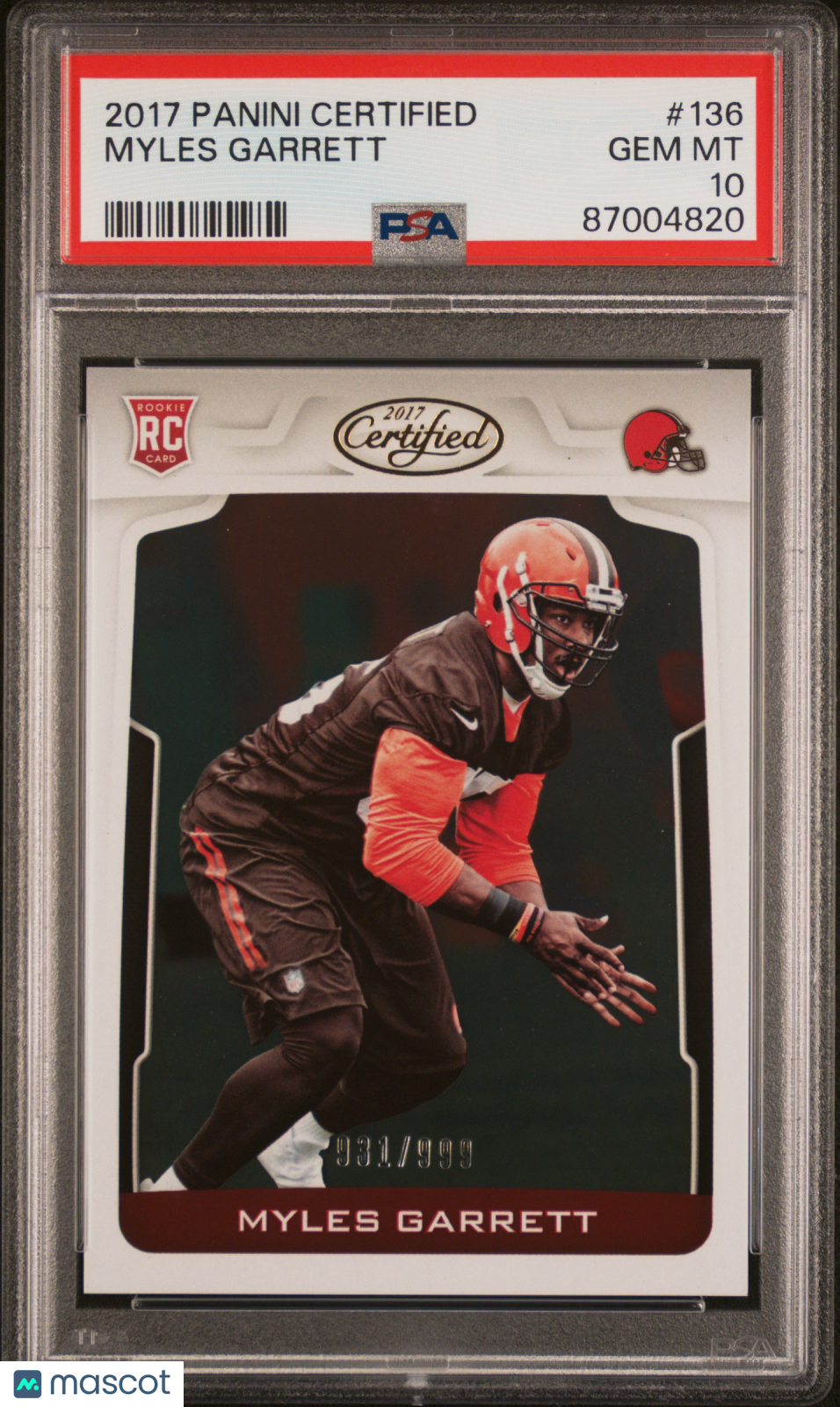 Myles Garrett 2017 Panini Certified #136 /999 PSA 10