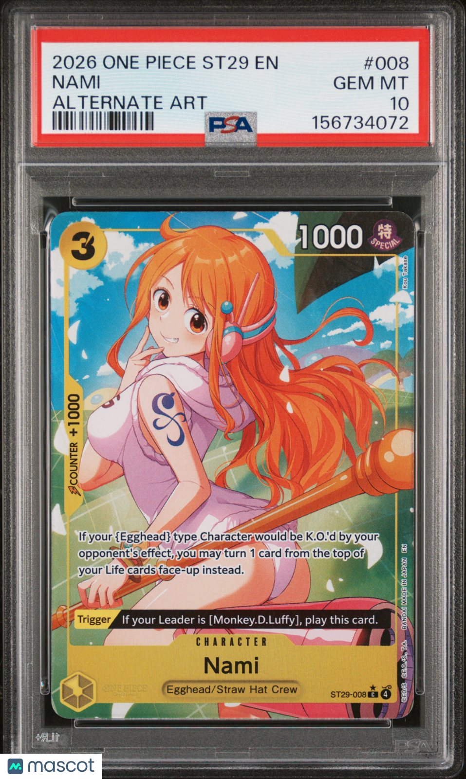 2026 One Piece Starter Deck St29-Egghead Nami Alternate Art PSA 10 #008