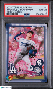 Yoshinobu Yamamoto 2025 Topps Takashi Murakami + MLB World Tour Tokyo Series #11 PSA 8