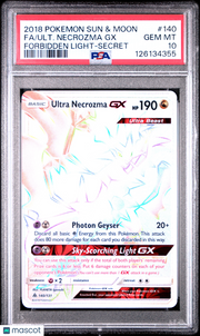 2018 Pokemon Sun & Moon Forbidden Light Ult. Necrozma GX Fa PSA 10 #140