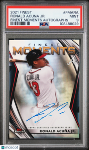 Ronald Acuna JR. 2021 Topps Finest Finest Moments Autographs #FMARA PSA 9