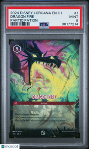 2024 Disney Lorcana EN C1-Lorcana Challenge Promo Dragon Fire Participation PSA 9 #1