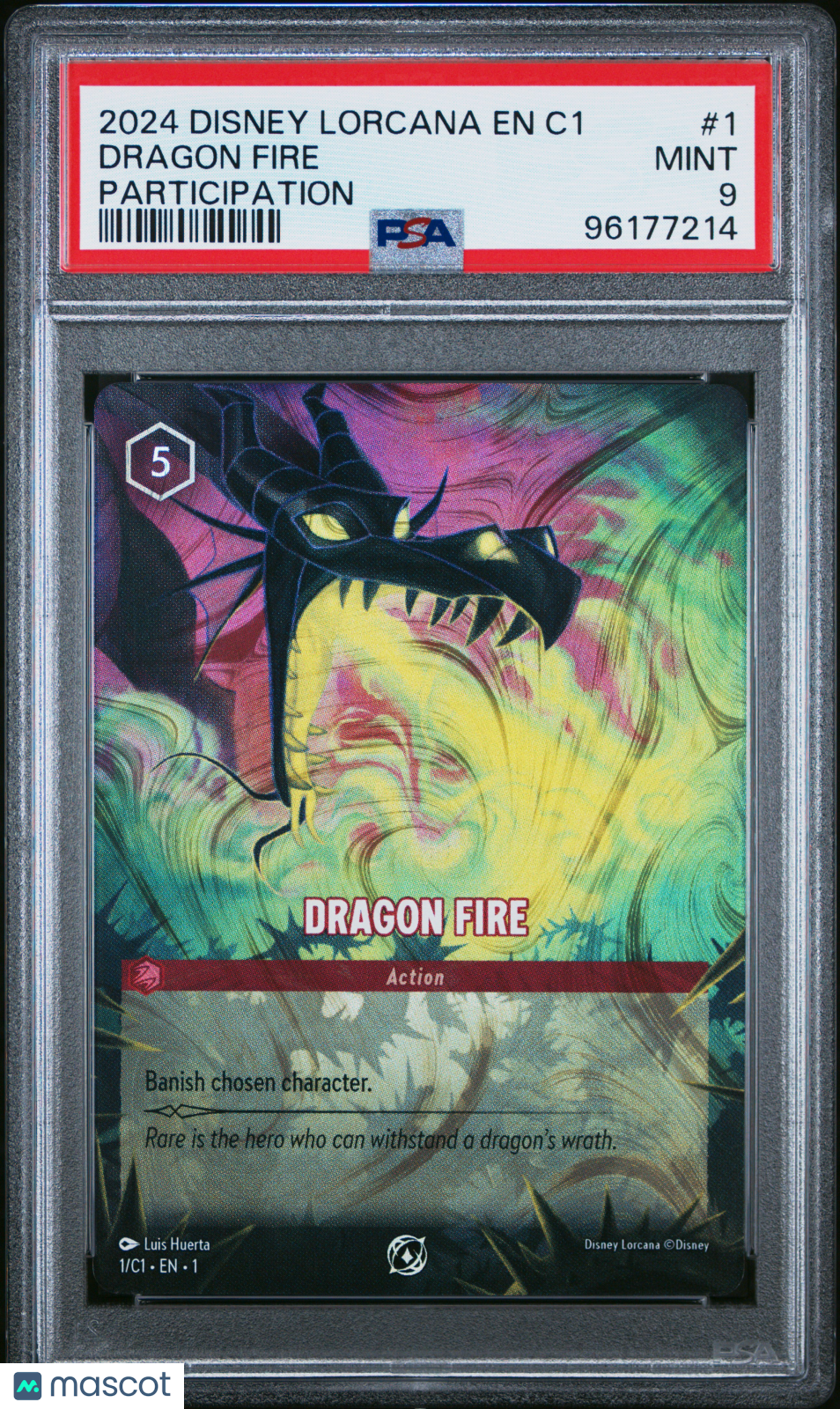 2024 Disney Lorcana EN C1-Lorcana Challenge Promo Dragon Fire Participation PSA 9 #1
