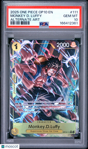 2025 One Piece Op10-Royal Blood Monkey D. Luffy Alternate Art PSA 10 #111